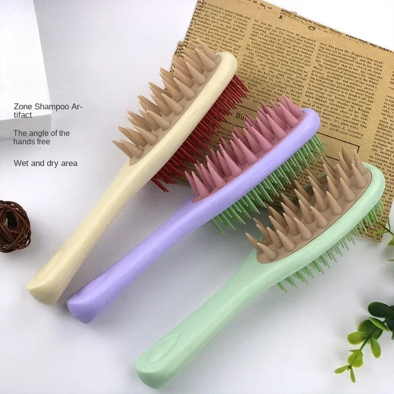 Two-Sided Silicone Scalp Massage Brush & Body Scrubber Scalp Massage Brush Peaceful Pleasures Health and Wellness