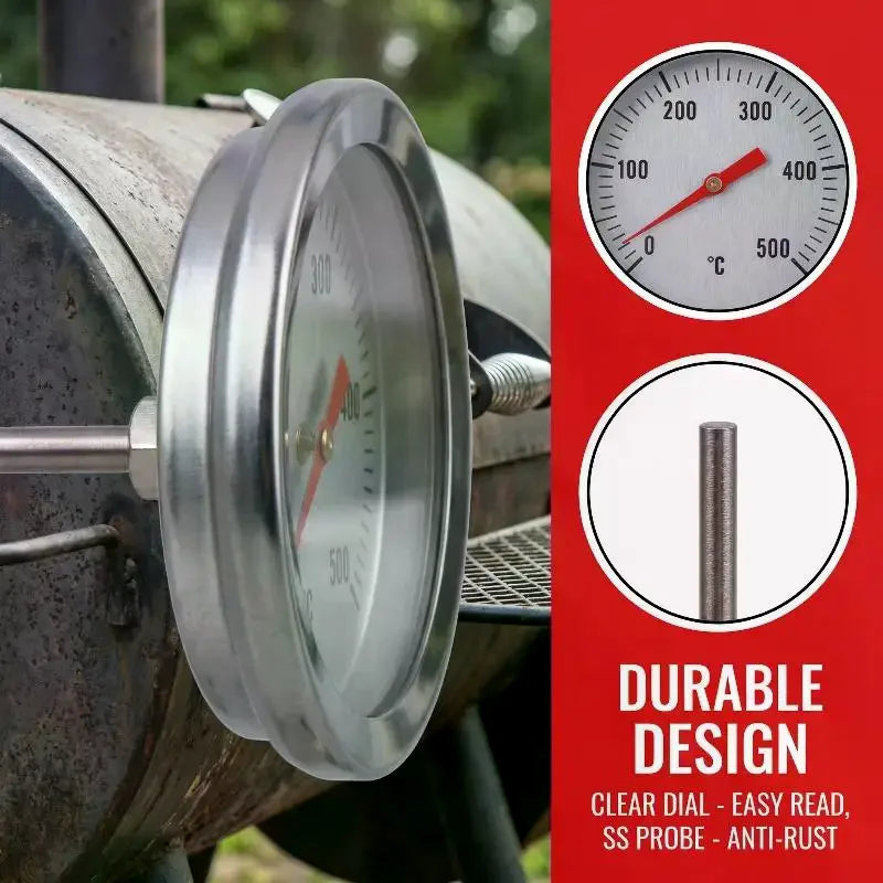 Stainless Steel Oven & BBQ Dial Thermometer 0–500°C Oven Dial Thermometer Peaceful Pleasures Health and Wellness