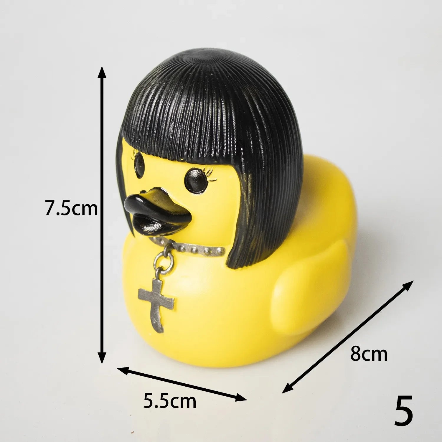 Devil Punk Duck Desktop Ornament Electric Syllable Death Rock Duck Dark Halloween Decoration Doll Peaceful Pleasures Health and Wellness Gothic girl