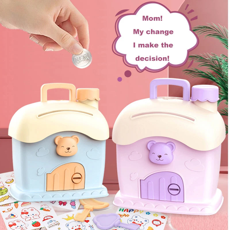 Cartoon DIY Stickers Piggy Bank Kawaii Large Capacity Cute Small