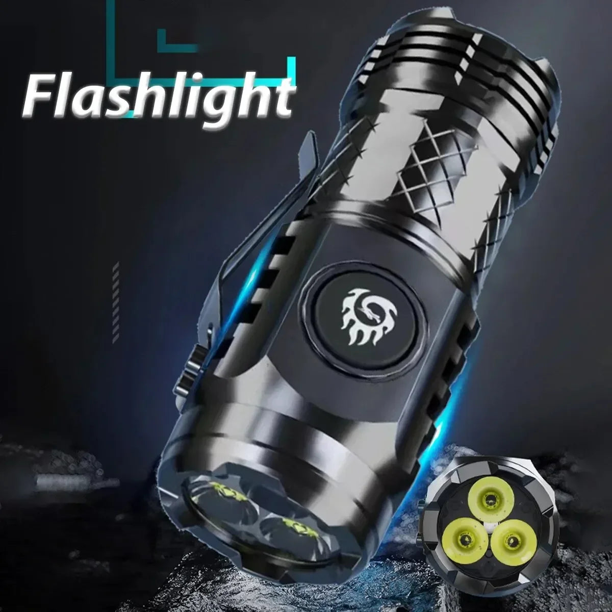 ESMARTER Mini 3-LED Rechargeable Flashlight | 1800 Lumen Type-C