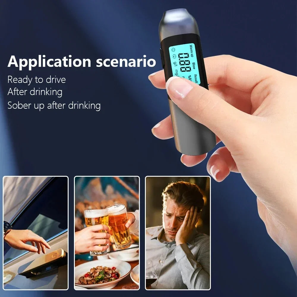 Portable Non-Contact Alcohol Tester with LED Digital Display Alcoholmeter Alcohol Tester Accuracy Breathalyzer Diagnostic Tool Peaceful Pleasures Health and Wellness