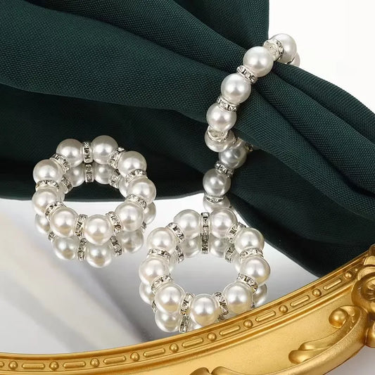 Handmade Beaded Pearl Napkin Rings – Wedding & Party Decor Pearl Napkin Rings Peaceful Pleasures Health and Wellness