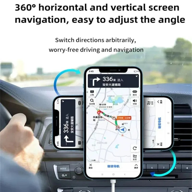 Magnetic Wireless Car Charger Air Vent Mount | iPhone 12–17