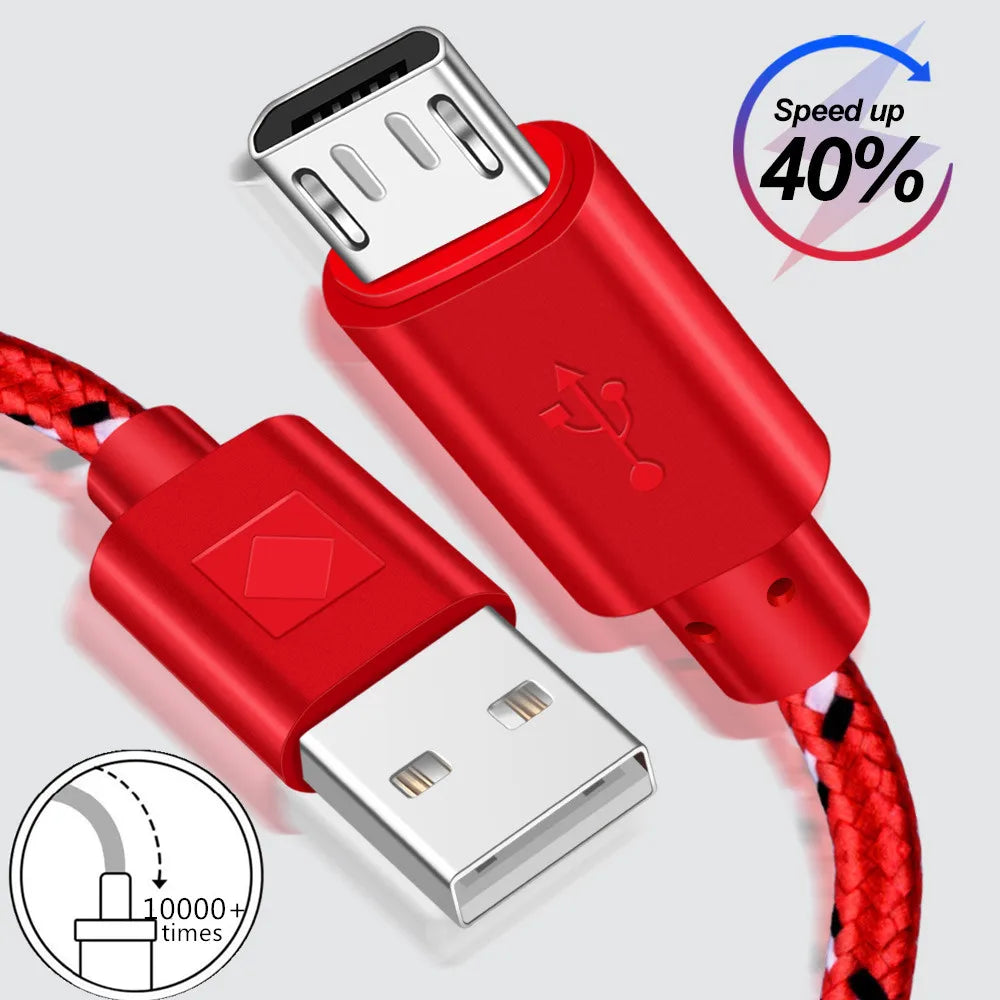 Nylon Braided Micro USB Fast Charge Cable 1M 2M 3M – Android