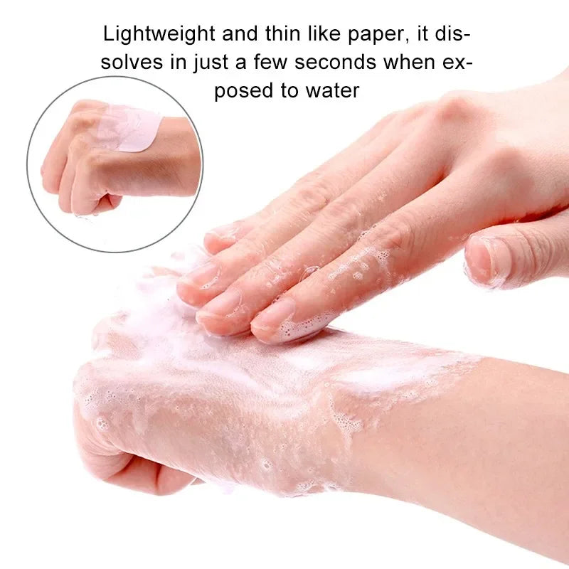 50-Pack Scented Foaming Soap Sheets – Travel & Camping Hand Wash