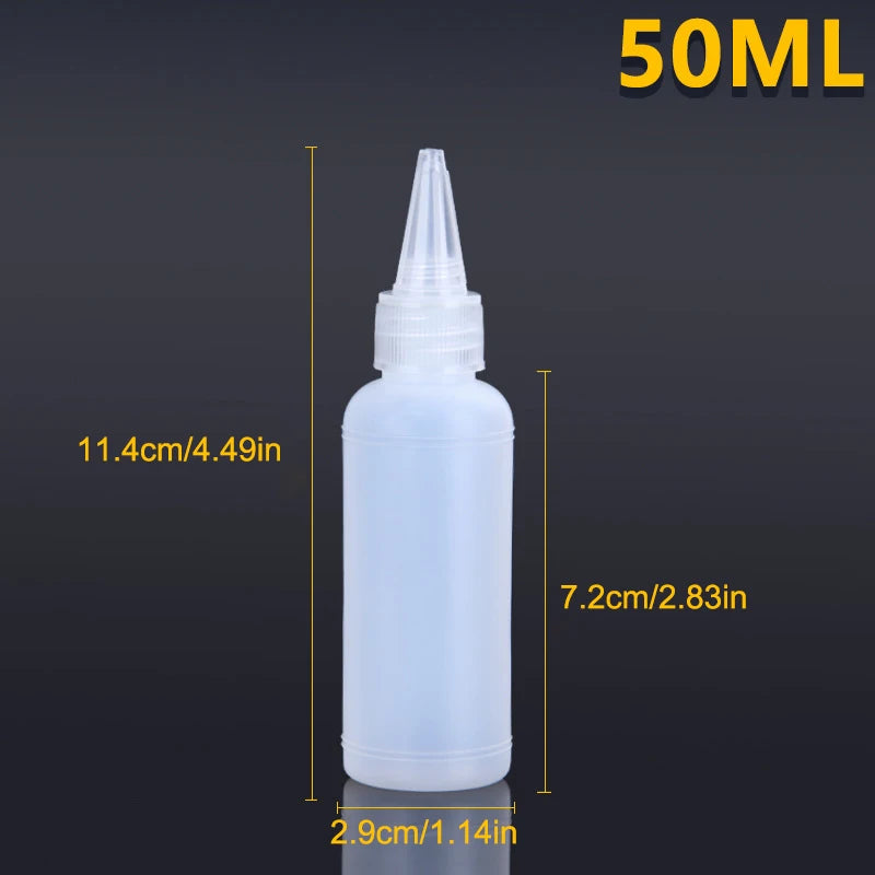10-1000ML Empty Plastic Squeeze Dropper Bottle With Screw Cap Semi-transparent Eyes Liquid Ink Oil Paint Pigment Container Peaceful Pleasures Health and Wellness 50ml