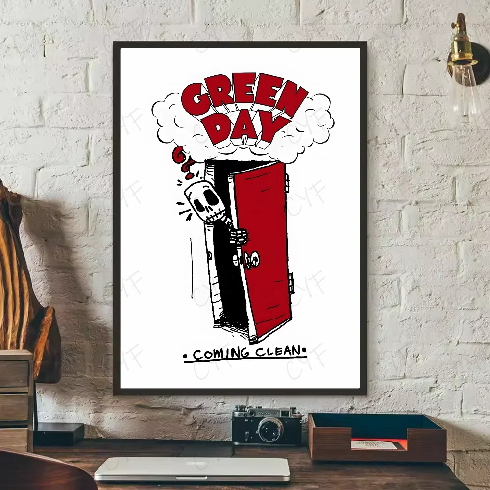 Green Day Vintage Retro Canvas Poster | Rock Band Wall Art