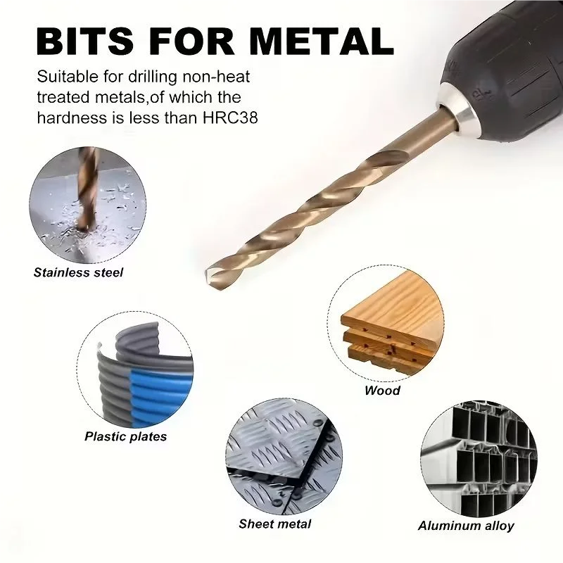 Drill Cobalt Carbide Bit Straight Handle Twist High-speed Steel