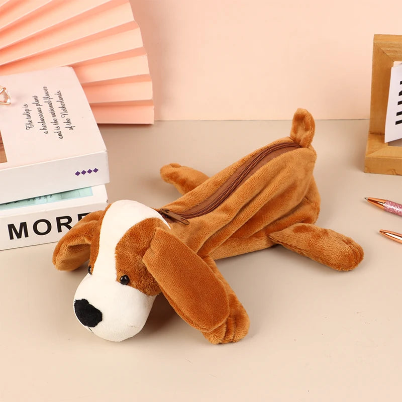 Cute Animal Plush Pencil Case – Lion Tiger Bear Pen Pouch
