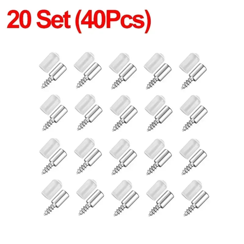 100/10PCS Self Tapping Screw Layer Plate Holder Wardrobe Septum Brackets Fixed Screw Shelf Support Pegs with Non-Slip Sleeve Peaceful Pleasures Health and Wellness 20Set (40PCS)