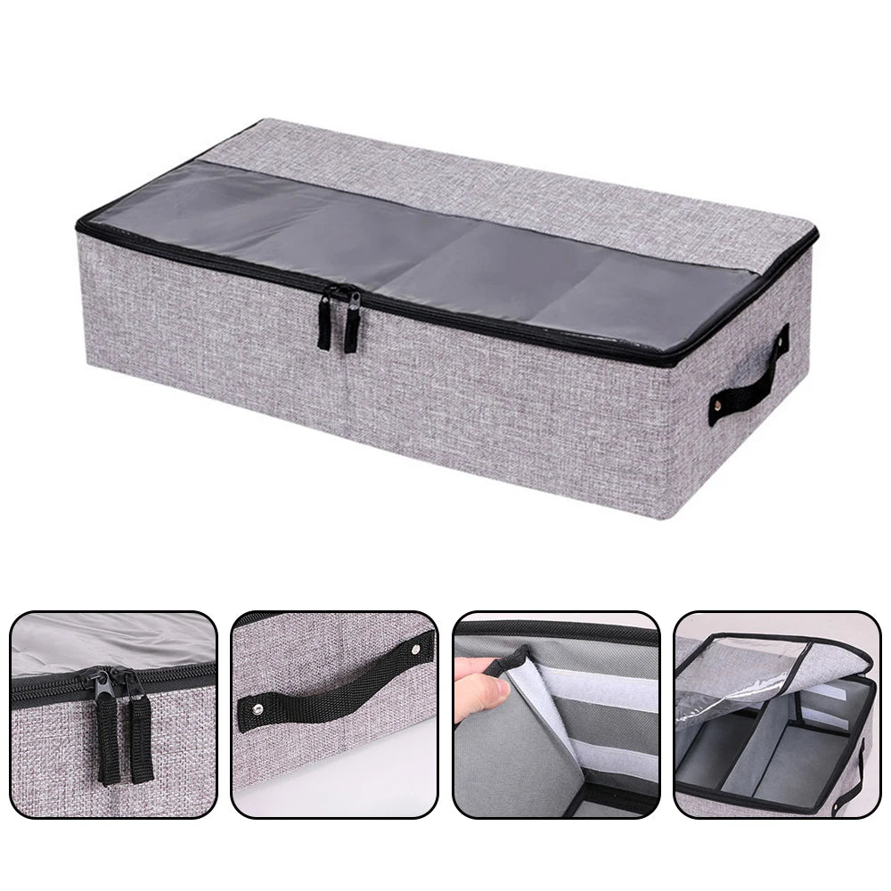 Clothing Storage Bag Made Of Cotton And Linen Washable Separated Dust-Proof Thickened Suitable For Moving Bed Bottom Storage Box Peaceful Pleasures Health and Wellness