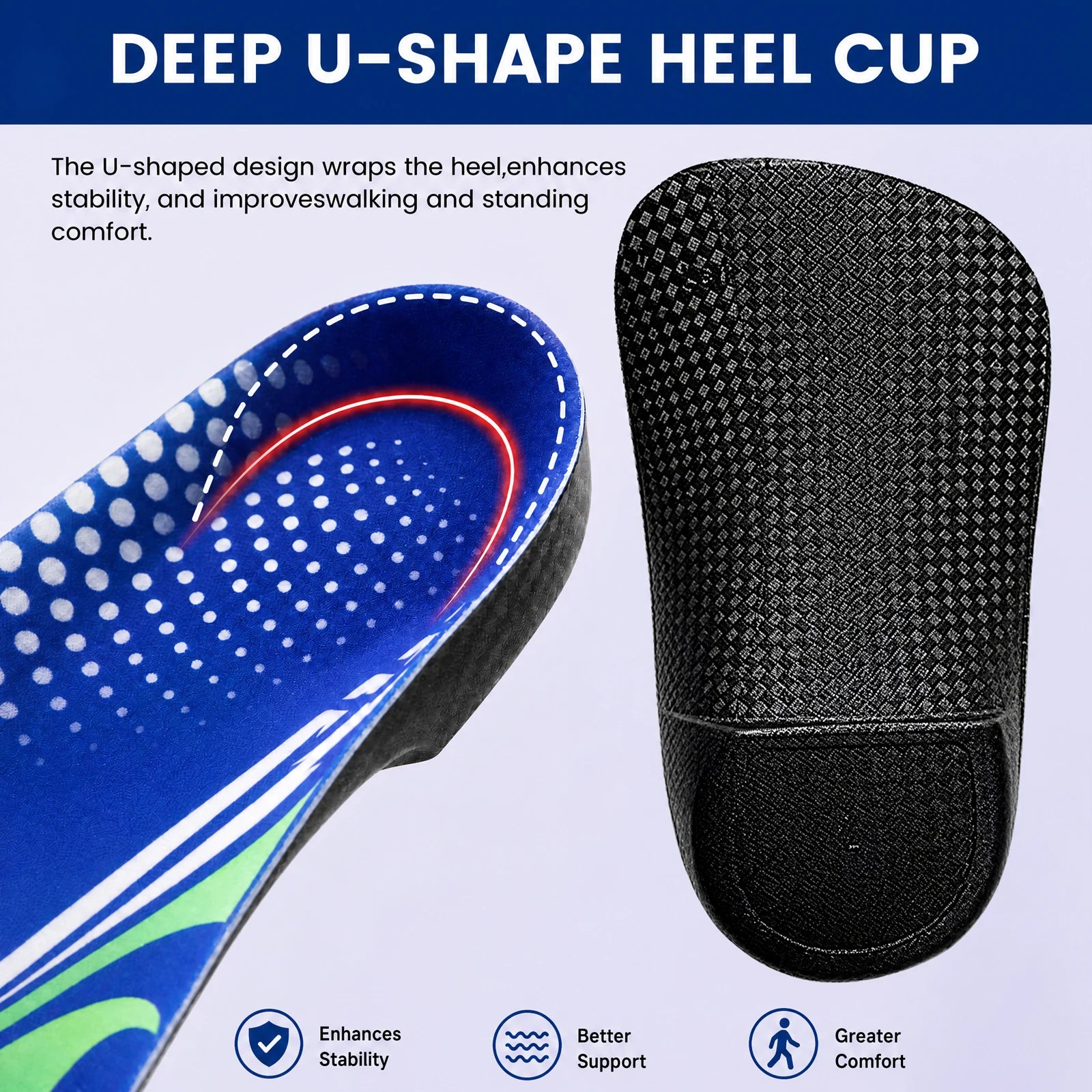 1Pair 3/4 Length Arch Support Insoles for Plantar Fasciitis, Flat Feet & Over-Pronation – Orthotic Shoe Inserts for Men Women Peaceful Pleasures Health and Wellness