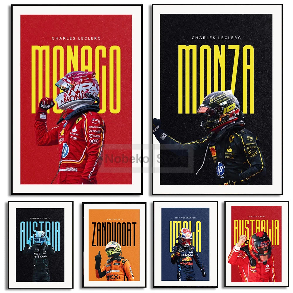 2024 Various Regions Racing Championships Winners Posters Racing Car Prints Canvas Painting Wall Art Pictures Home Room Decor Peaceful Pleasures Health and Wellness