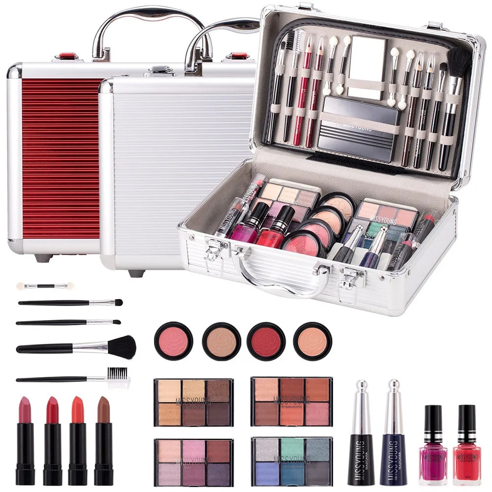 Complete Makeup Gift Set for Women – Full Kit with Eyeshadow & Brushes