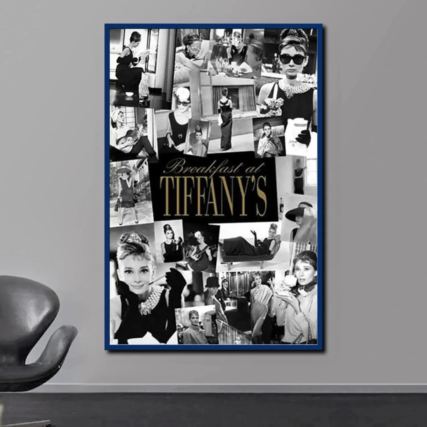 Scandinavian Classic Vintage Wall Art Audrey Hepburn Breakfast at Tiffanys HD Canvas Poster Print Home Bedroom Living Room Decor Peaceful Pleasures Health and Wellness