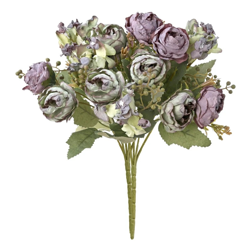 Artificial Silk Peony Bouquet – Wedding & Home Décor Faux Flowers