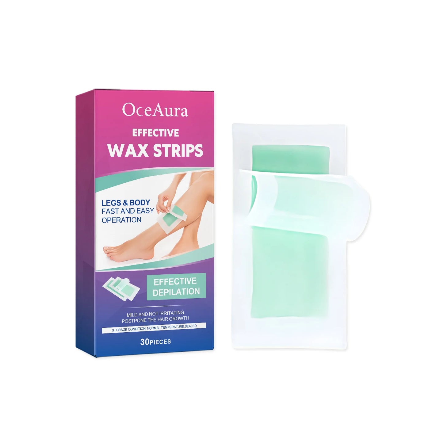 Cold Wax Hair Removal Strips 30pc – Body & Facial Depilatory