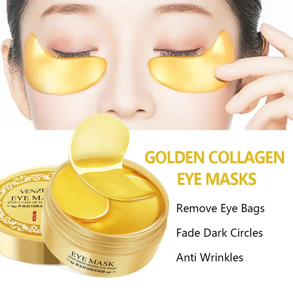 BIOAOUA Seaweed Gold Collagen Eye Masks 60pcs | Anti-Aging Patches