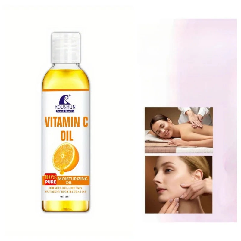 ROUSHUN Vitamin C Oil Smooth Vitamin C Body Oil Skin Care Essential Oil 118ML Peaceful Pleasures Health and Wellness