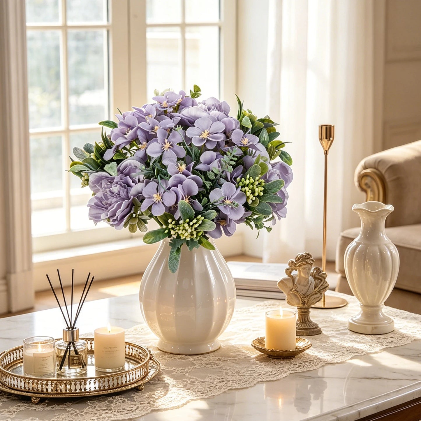 Artificial Silk Peony Bouquet | Wedding & Home Decor Flowers