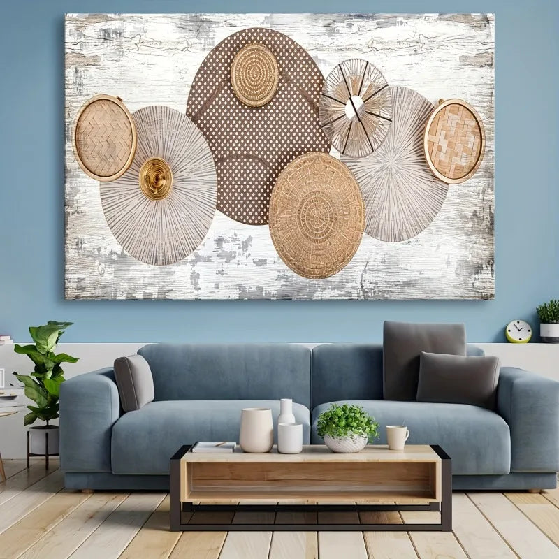 Vintage Art Deco Classic Wall Decor Retro Landscape Art Print Canvas, for Living Room, Bedroom, Home Office, Kitchen Decor Peaceful Pleasures Health and Wellness