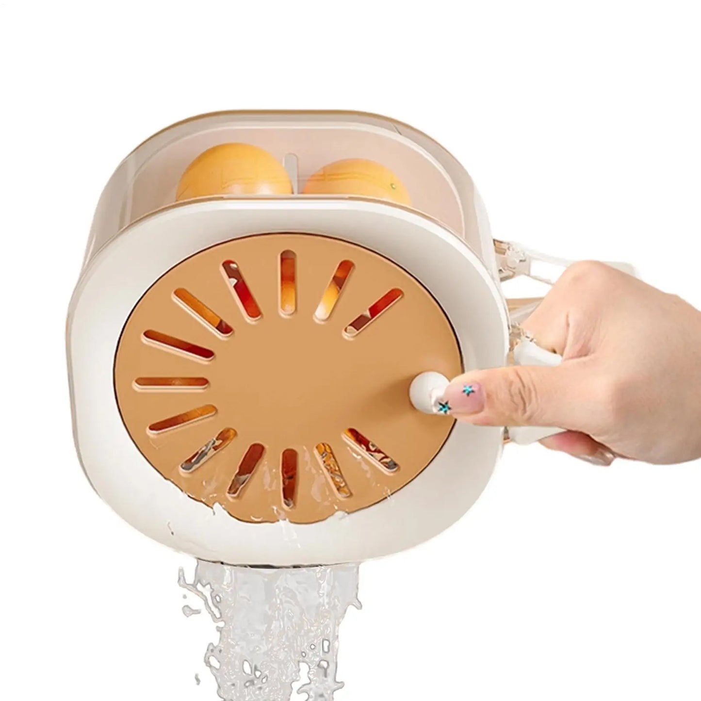 2-in-1 Fruit Washing Bowl & Drain Basket | Foldable Handle