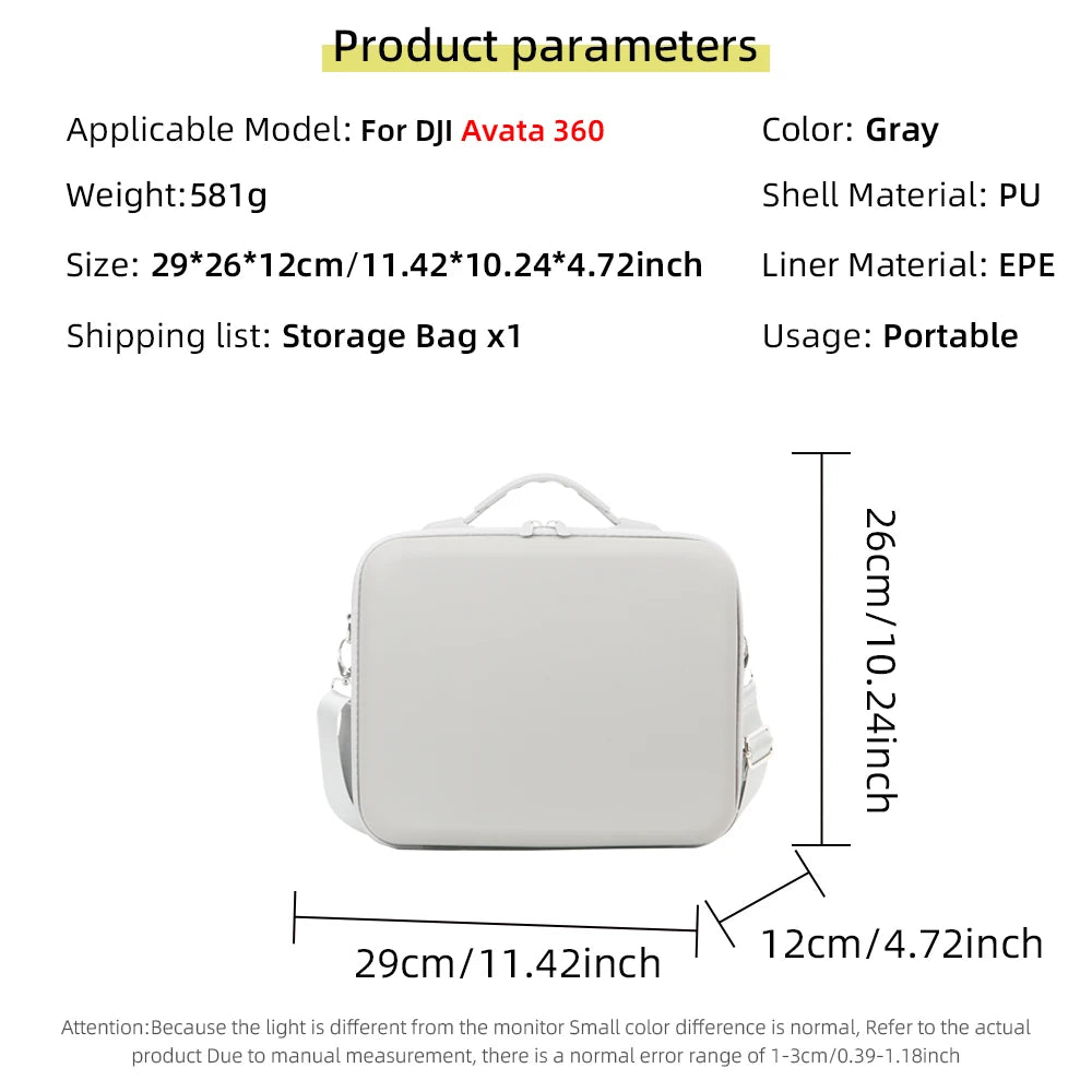 PU Storage Bag for DJI Avata 360 & RC 2 with Shoulder Strap