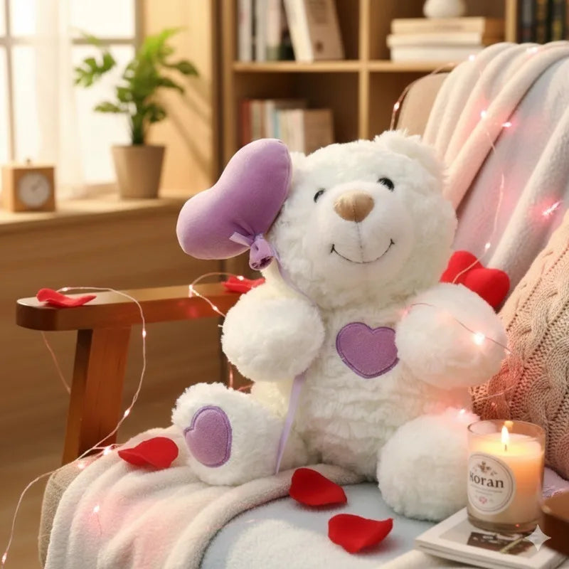 Heart Bear Plush Toy 25cm – Romantic Stuffed Animal Gift