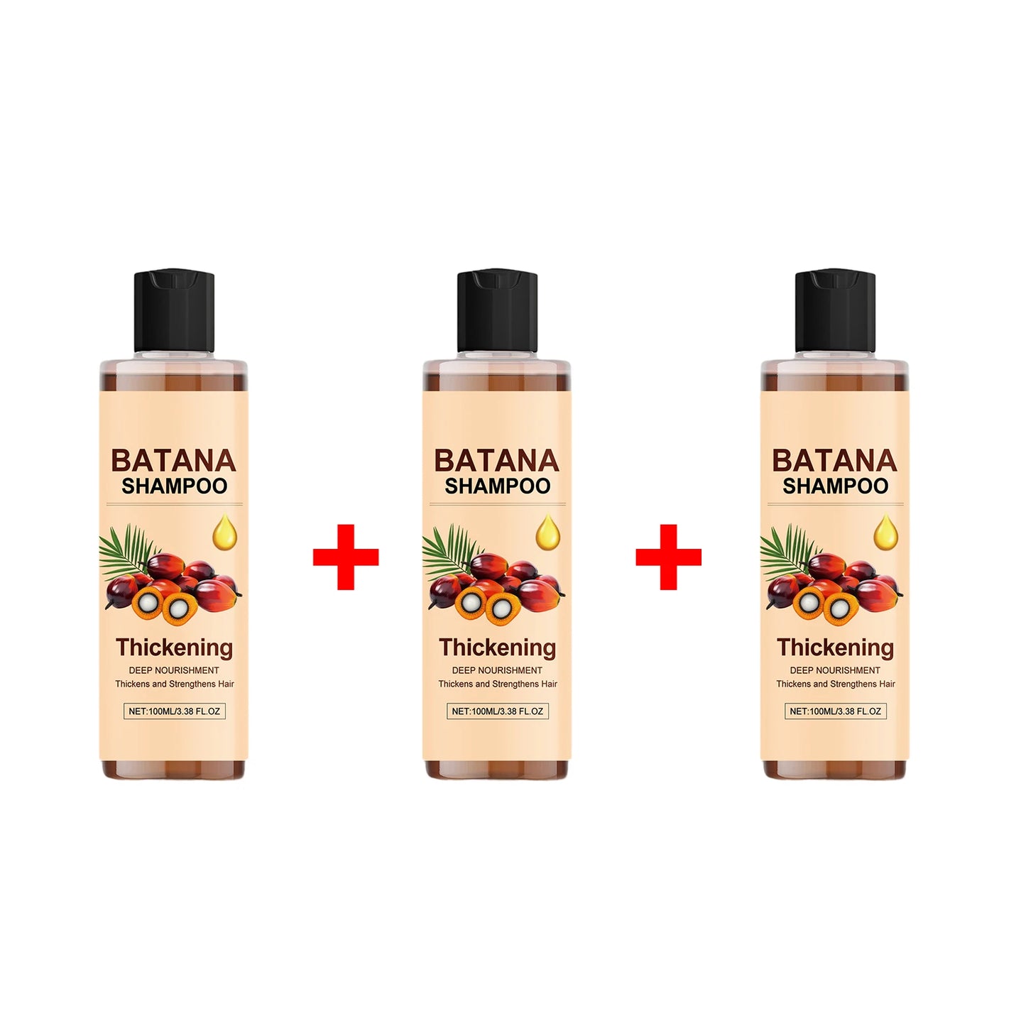 Batana Shampoo Hair Thickening & Strengthening Weak Roots Oil Control Reduce Breakage Voluminous Nourishing Hair Care Peaceful Pleasures Health and Wellness 3 X 100ml