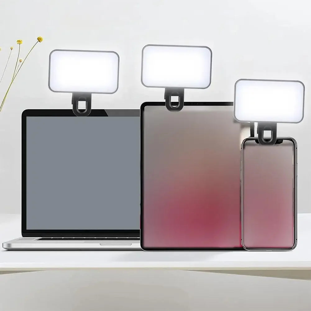 Portable Mini Selfie Fill Light Rechargeable 3 Modes Adjustable Brightness Clip On For Mobile Phone Make Up Computer Fill Light Peaceful Pleasures Health and Wellness