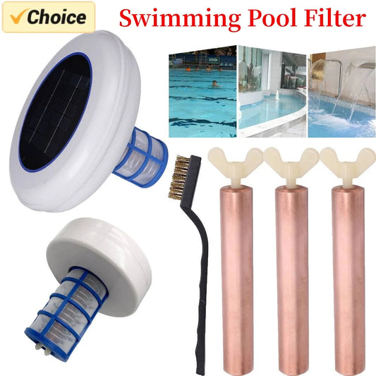 Solar Pool-Ionizer Copper Silver Ion Swimming Pool Purifier Kills-Algae Pool Ionizer for Outdoor Replacement Solar Copper Anode Peaceful Pleasures Health and Wellness