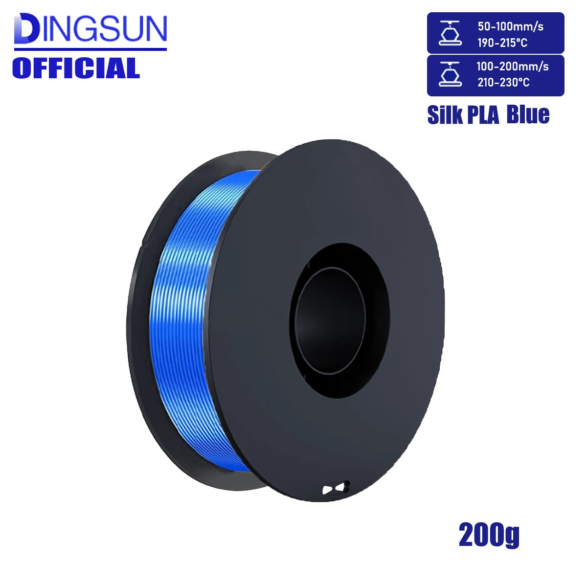 DINGSUN 3D Silk PLA+ Filament 1.75mm Multicolor 200g–1kg Spool