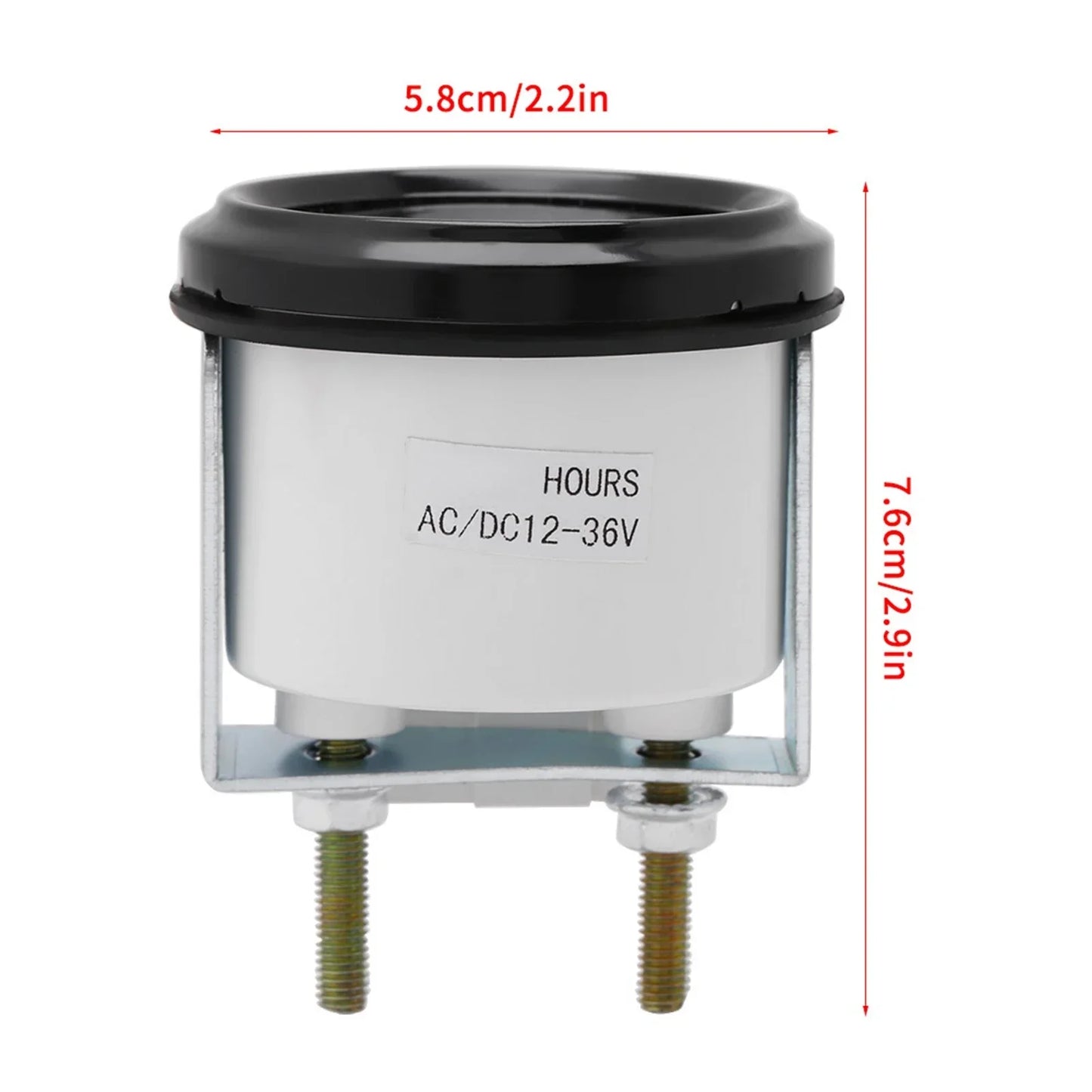 12 36V DC AC 6 Digit Accurate Round Quartz Hour Meter Gauge Tester