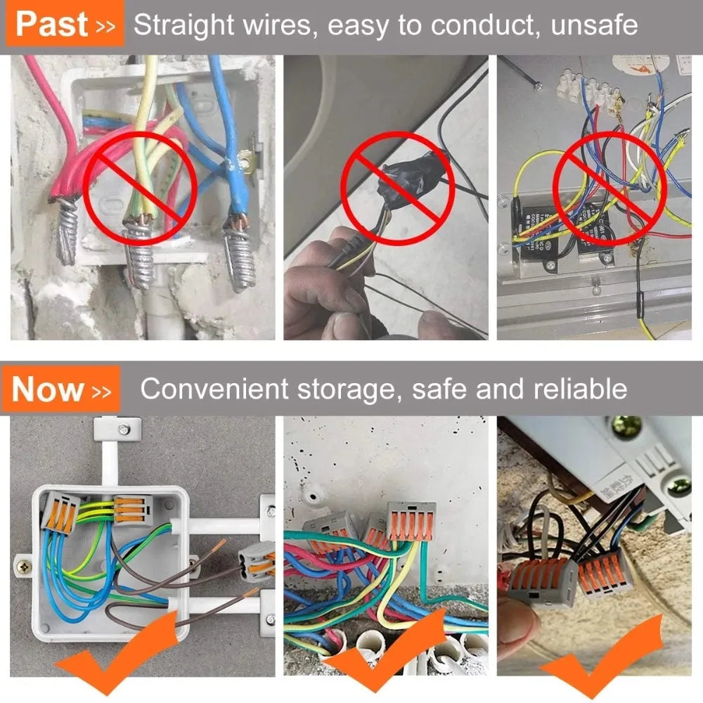 10Pcs Wire Connectors, Lever Nut Connector, Mini Electrical Connectors,Splicing Type Quick Terminal Block Spring Connector Peaceful Pleasures Health and Wellness