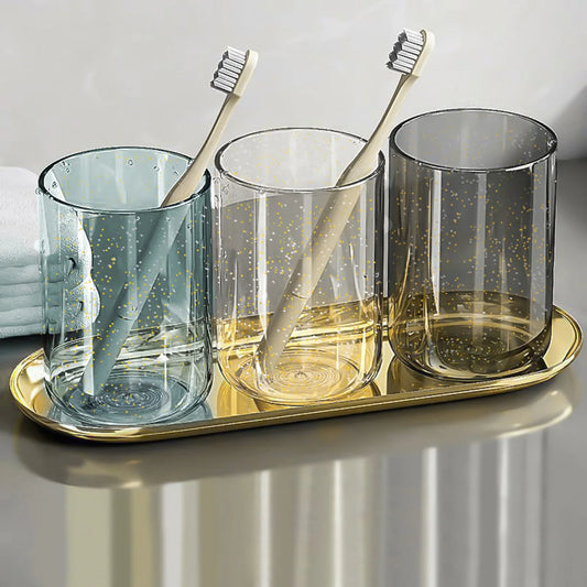1PCS Mouthwash Mug Portable Round Toothbrush Holder Cup Colorful Clear Toothbrush Storage Cup Bathroom Washing Tools Peaceful Pleasures Health and Wellness