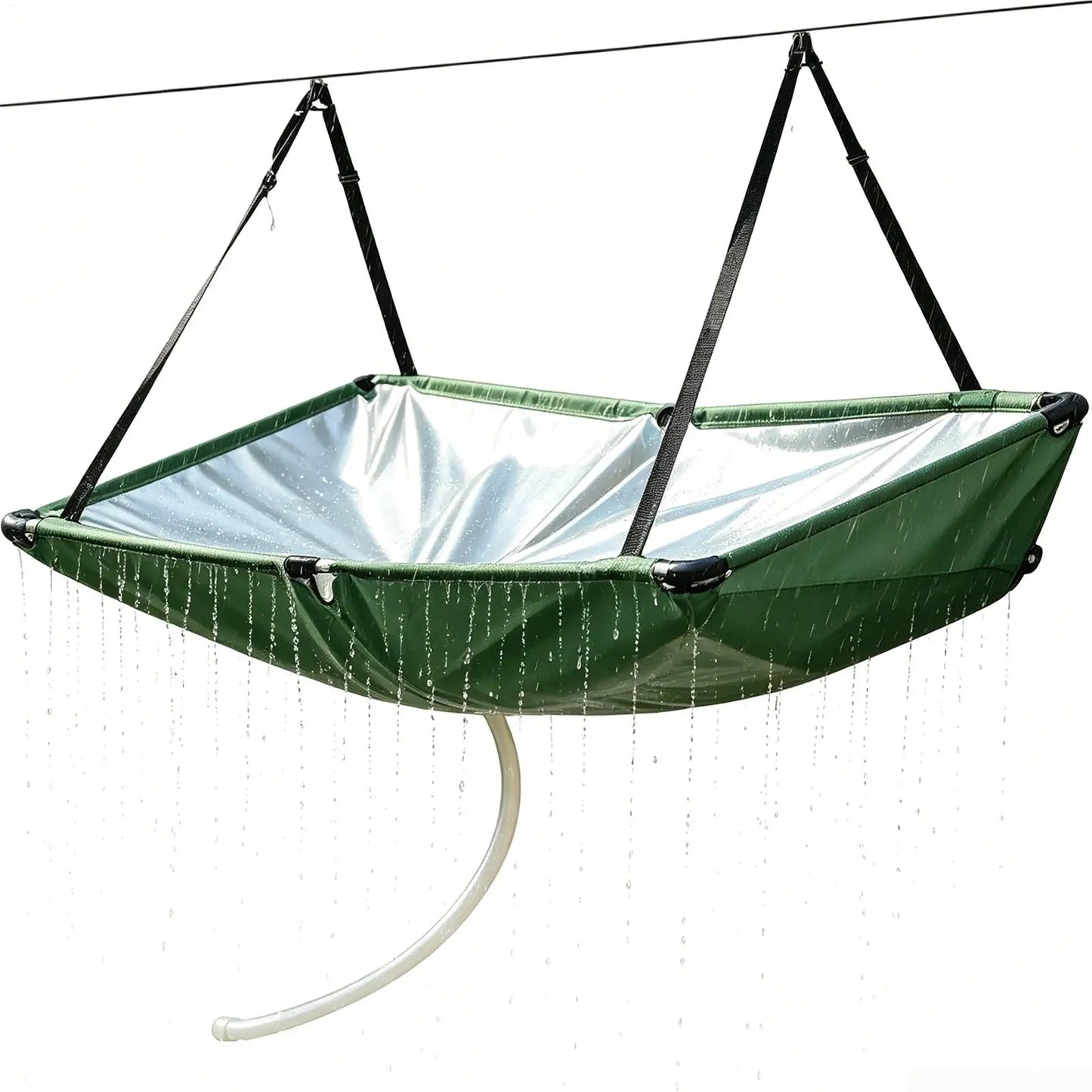 Outdoor Rain Catcher Garden Water Harvester Cloth With Hose Oxford Cloth Rain Collector Filter For Lawn Backyard Garden Peaceful Pleasures Health and Wellness