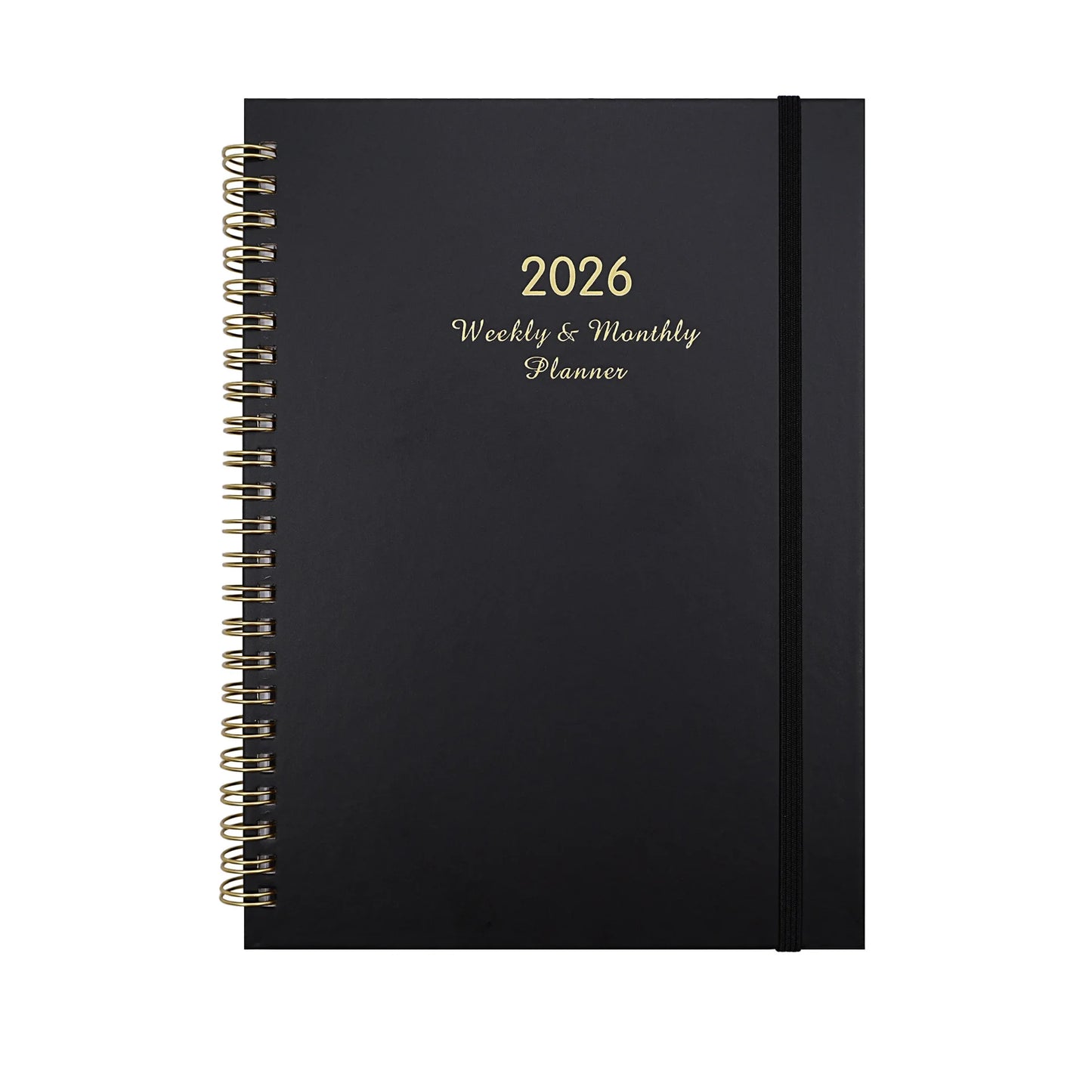 A diary book themed around 2026, featuring elastic bands. It’s perfect for weekly planning, birthday, Christmas, and New Year gi Peaceful Pleasures Health and Wellness Black