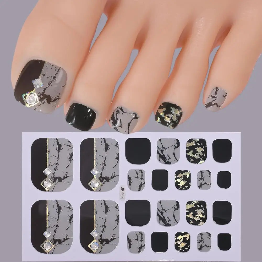 22tips/Sheet Glitter Toenail Stickers Glittering Full Wraps for Summer Pool and Beach for Nail Art and Decorative Nail Decals Peaceful Pleasures Health and Wellness N