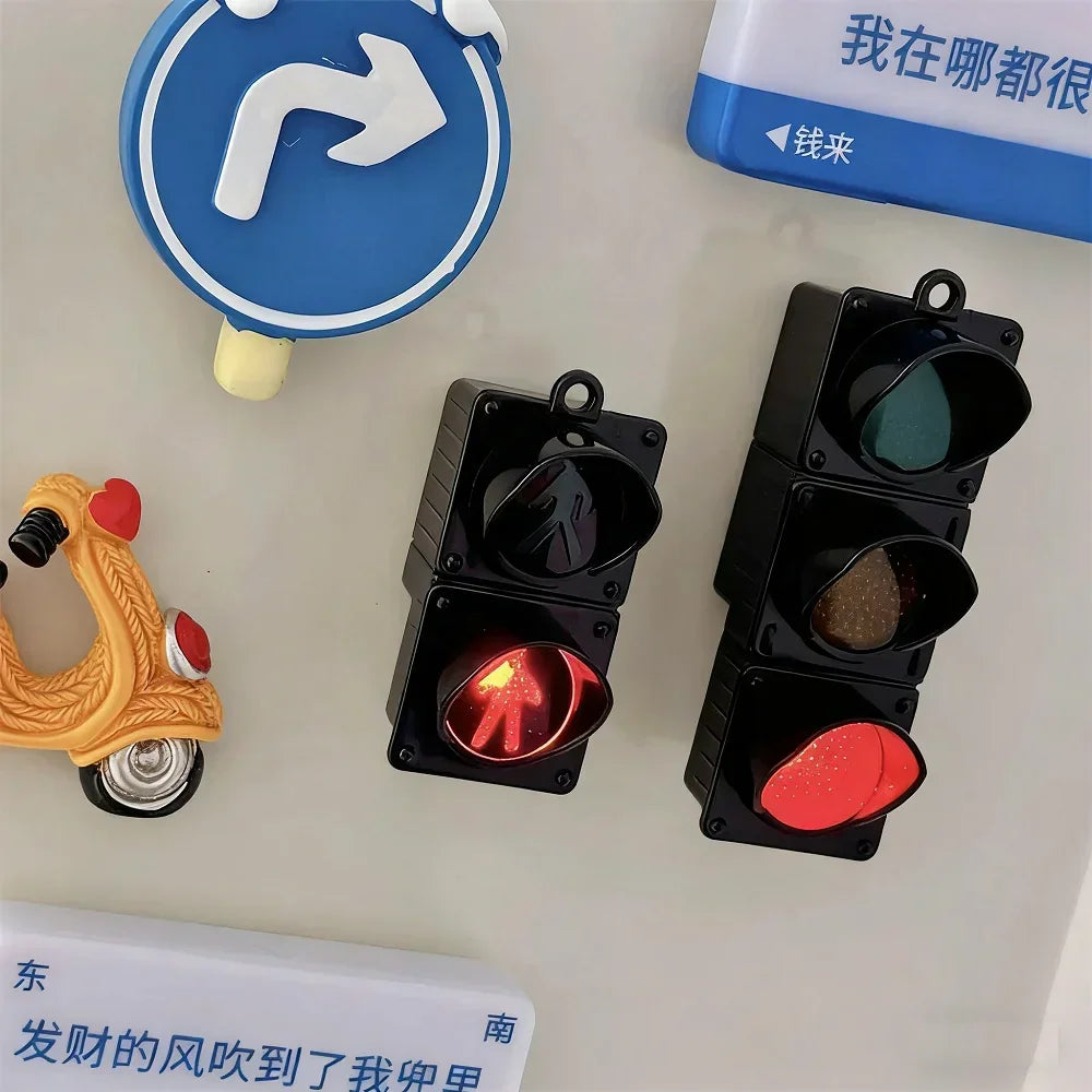 2025 New Traffic Light Magnetic Refrigerator Stickers Traffic Toy Pedestrian Light Creative Magnetic Miniature Decoration Peaceful Pleasures Health and Wellness