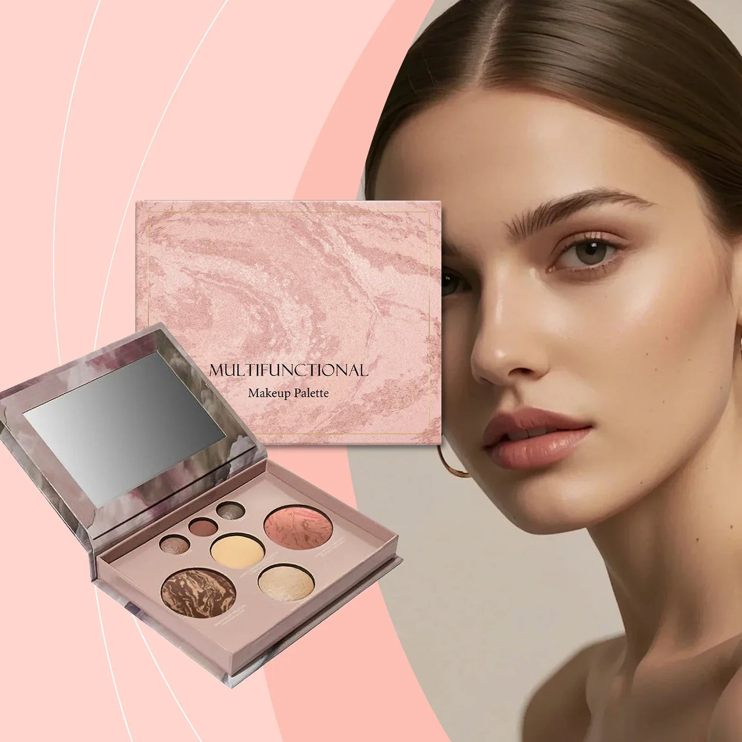 7-Color Glitter Eyeshadow & Highlighter Makeup Palette Kit