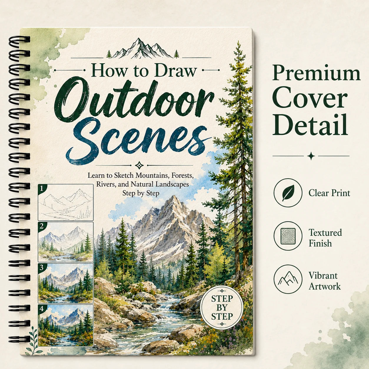 How Draw Outdoor Scenes A5 Spiral Drawing Book Mountain Forest River