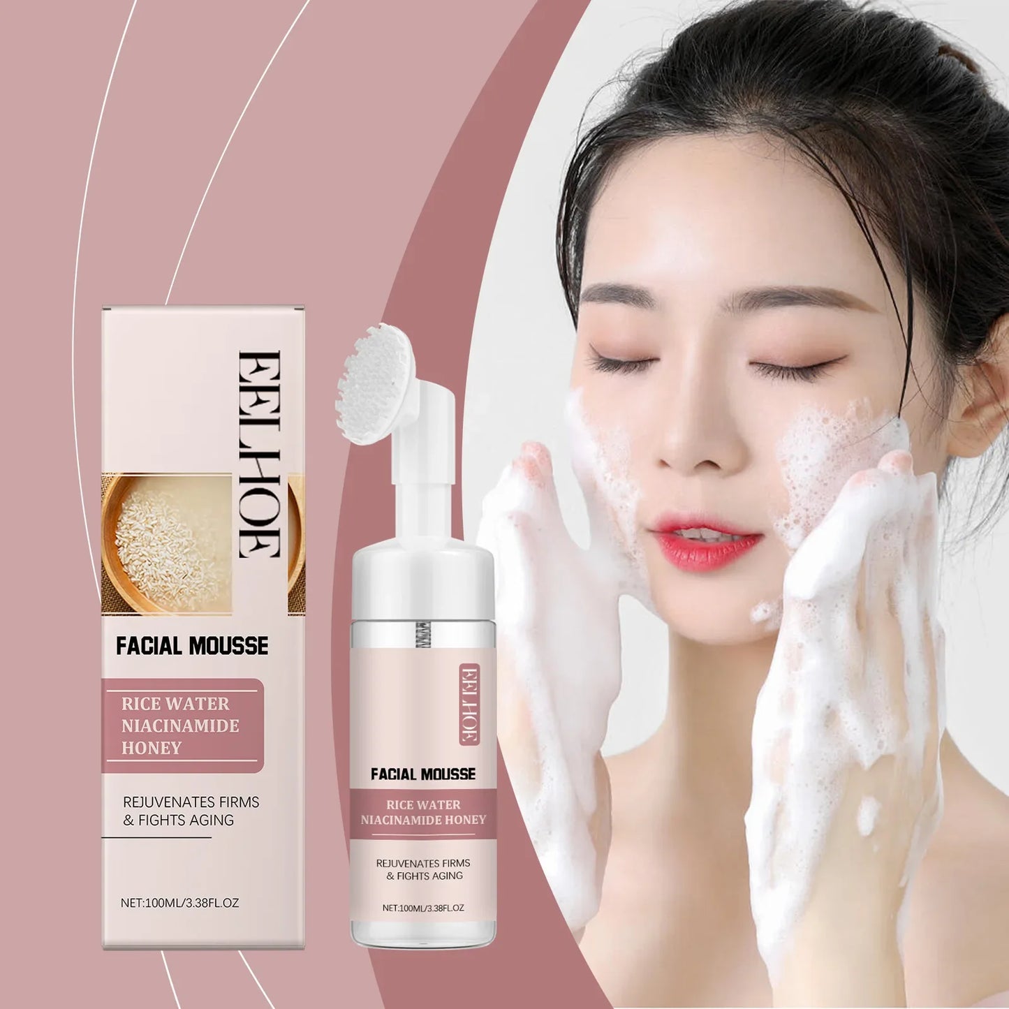 EELHOE Rice Water Facial Cleanser – Deep Pore Cleansing Mousse