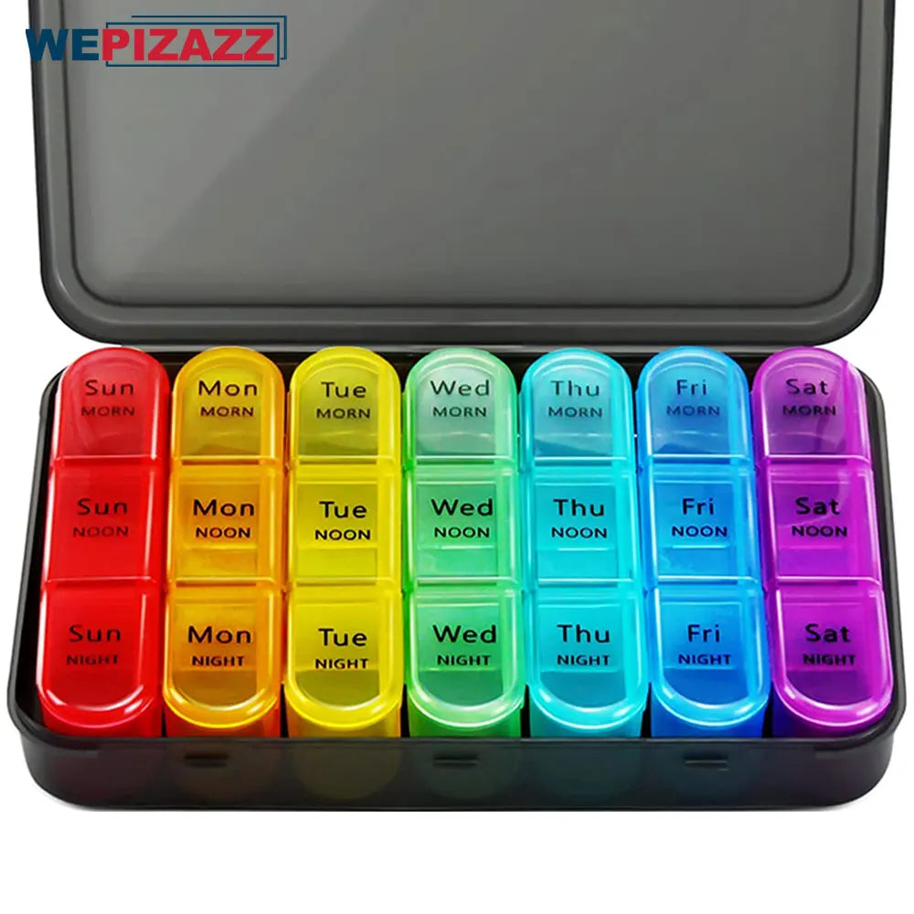 Weekly Pill Organizer 3 Times A Day, Daily Pill Box 7 Day, Large Travel Pill Case 21 Grids To Hold Medicine, Vitamin, Supplement Peaceful Pleasures Health and Wellness