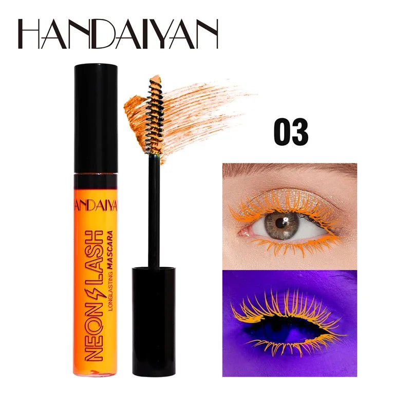 Neon Fluorescent Mascara – Waterproof, Fast Dry, Curling & Lengthening