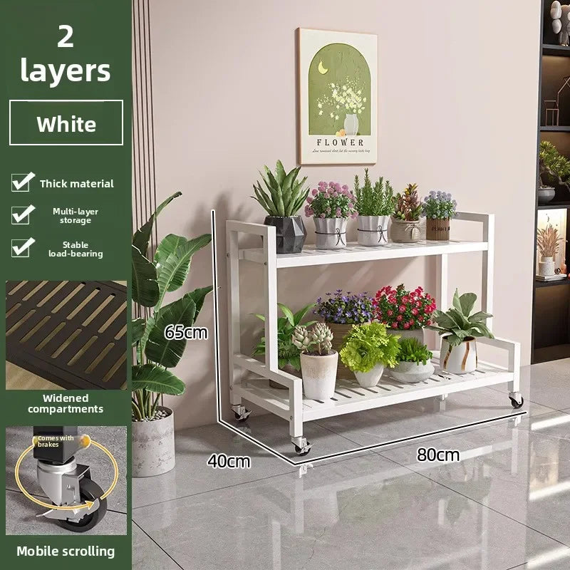 Wrought Iron Multi-Layer Plant Stand | Floor Flower Rack