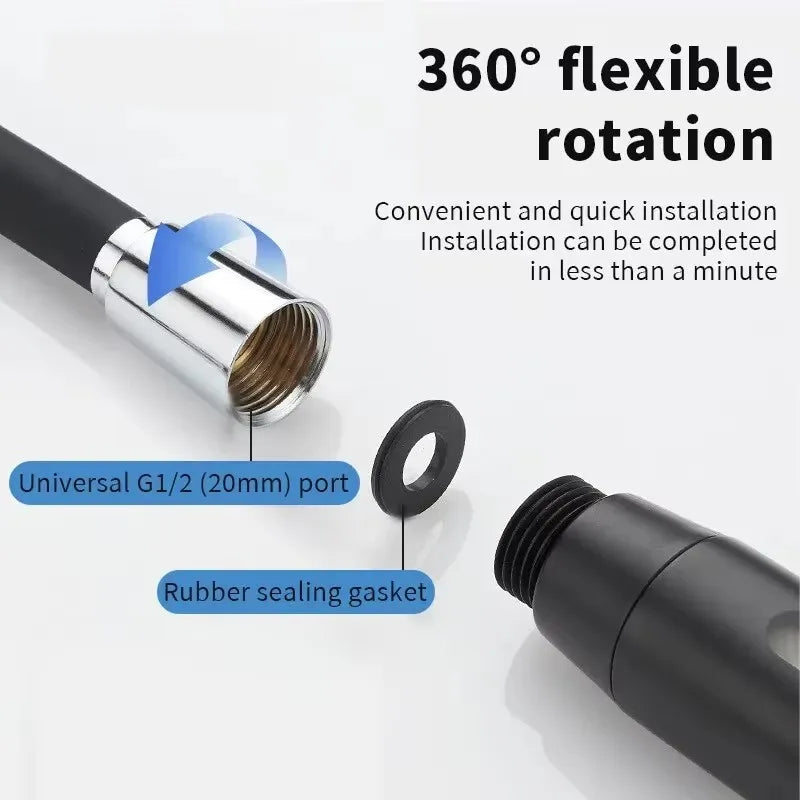 Silicone Flexible Shower Hose Anti-Tangle 1.5M 2M 3M High Pressure