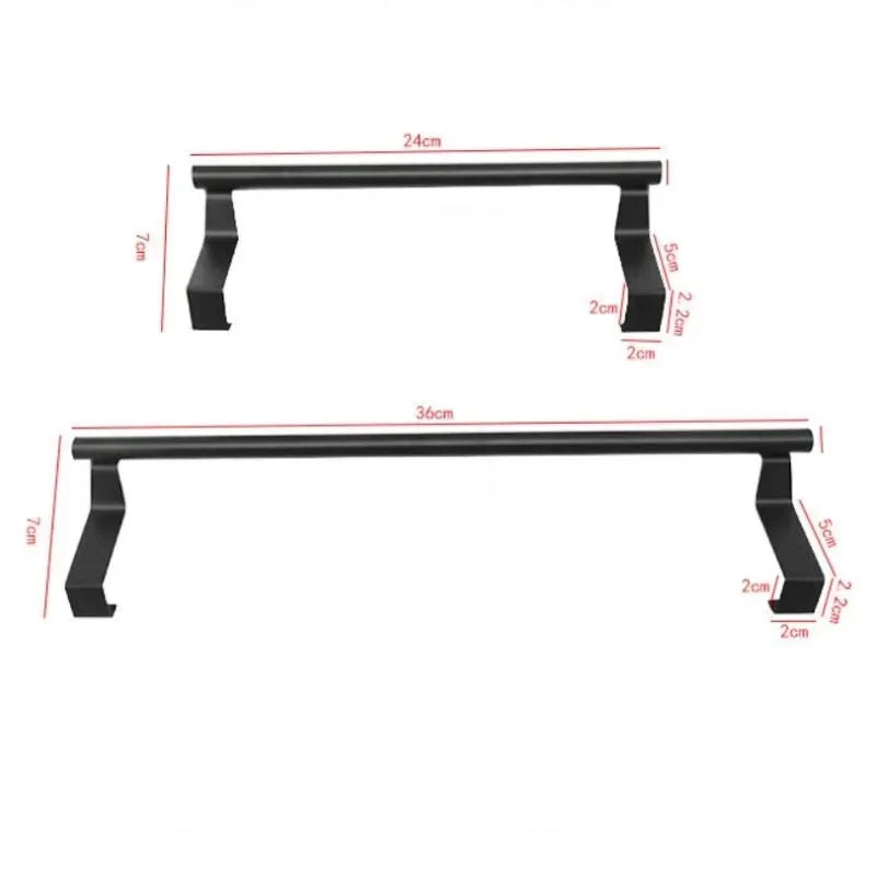 Over Cabinet Door Towel Rack | Punch-Free Steel Hanger Cabinet Door Towel Rack Peaceful Pleasures Health and Wellness