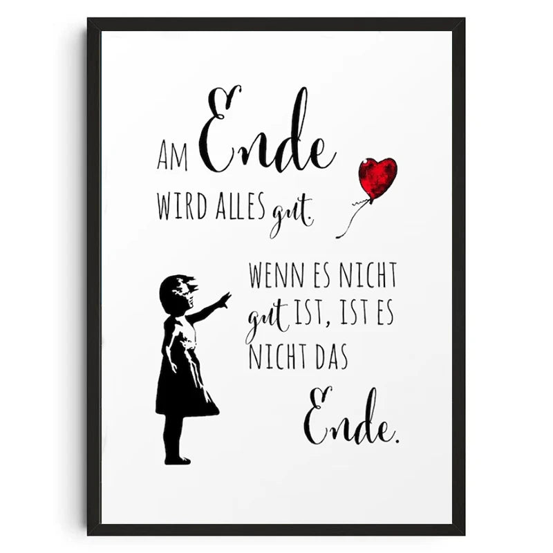 Graffiti Banksy Art Poster Banksy Image Series Printed Canvas Art Mural Used for Home Wall and Living Room Decoration, Framel Peaceful Pleasures Health and Wellness DD021-04 30x40cm