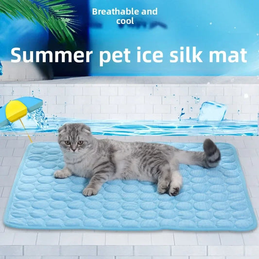 Summer Pet Cooling Mat – Ice Silk Dog & Cat Cushion Bed Pet Cooling Mat Oasis Select